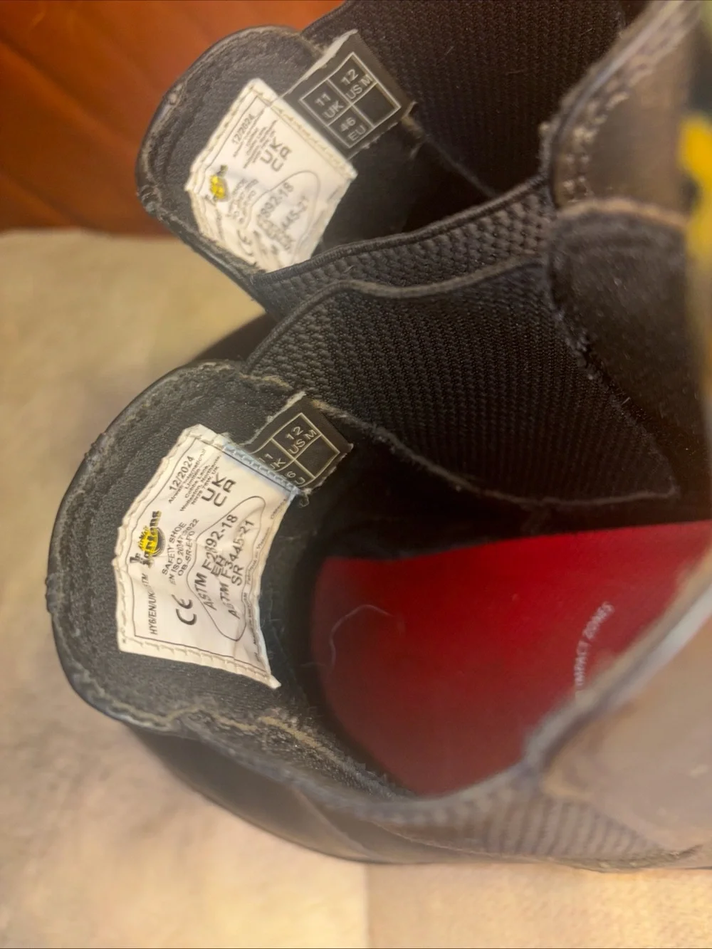Dr. Martens Black Leather Chukka Boots with Yellow Stitching